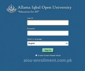 aiou enrollment login