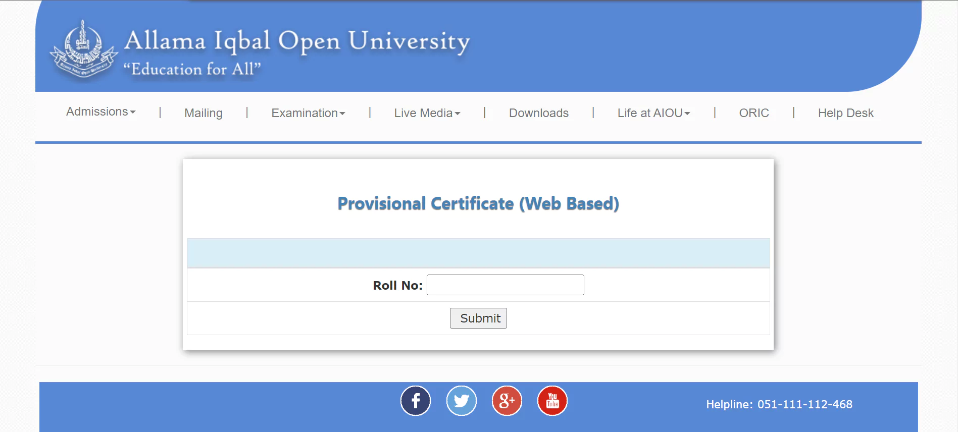 aiou result provisional certificate